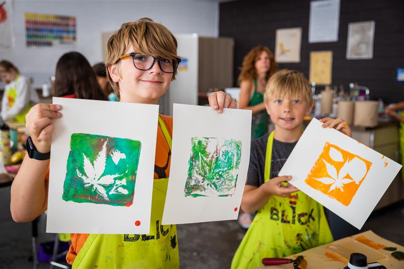 Students at an art camp